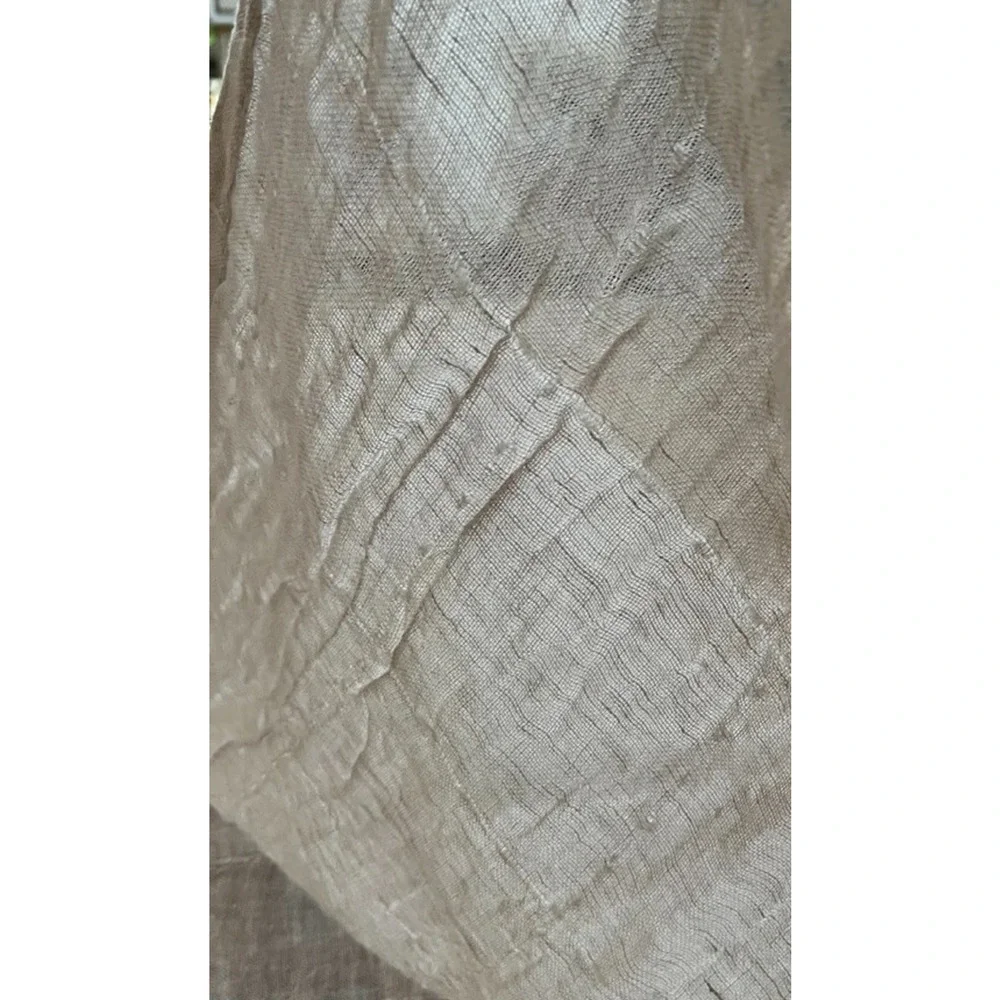 Unbranded Floral Embroidered Linen Curtain Panels (2) 38 x 82 in Light Filtering